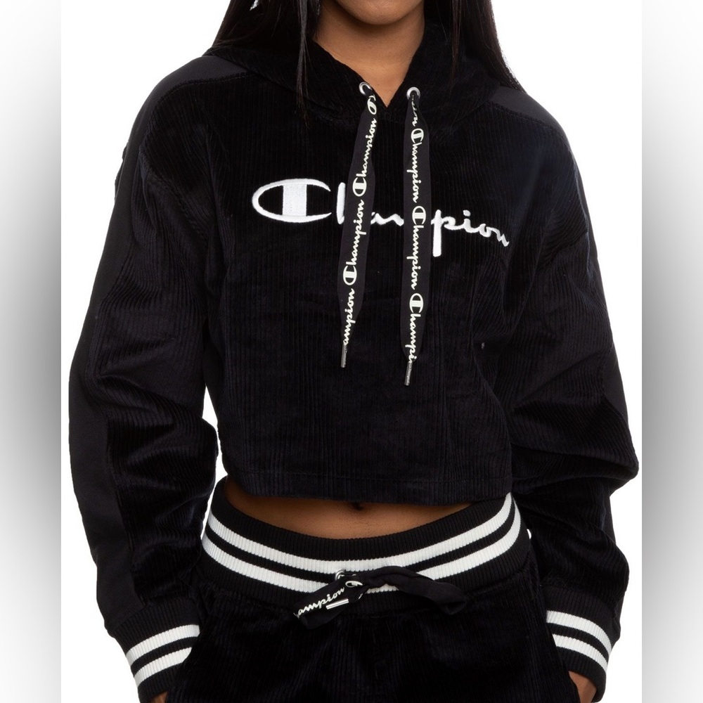 Champion Corduroy crop hoodie